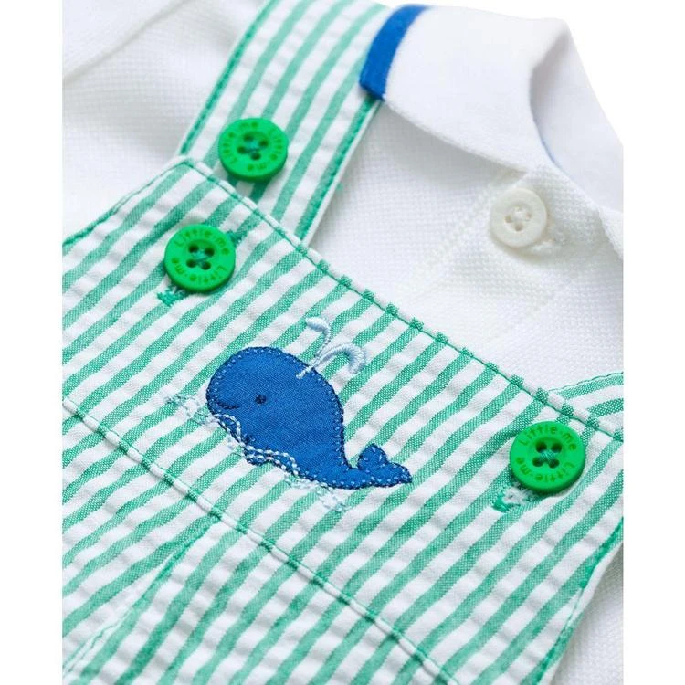 商品Little Me|2-Pc. Cotton Polo Shirt & Whales Overall Set, Baby Boys (0-24 months),价格¥180,第5张图片详细描述