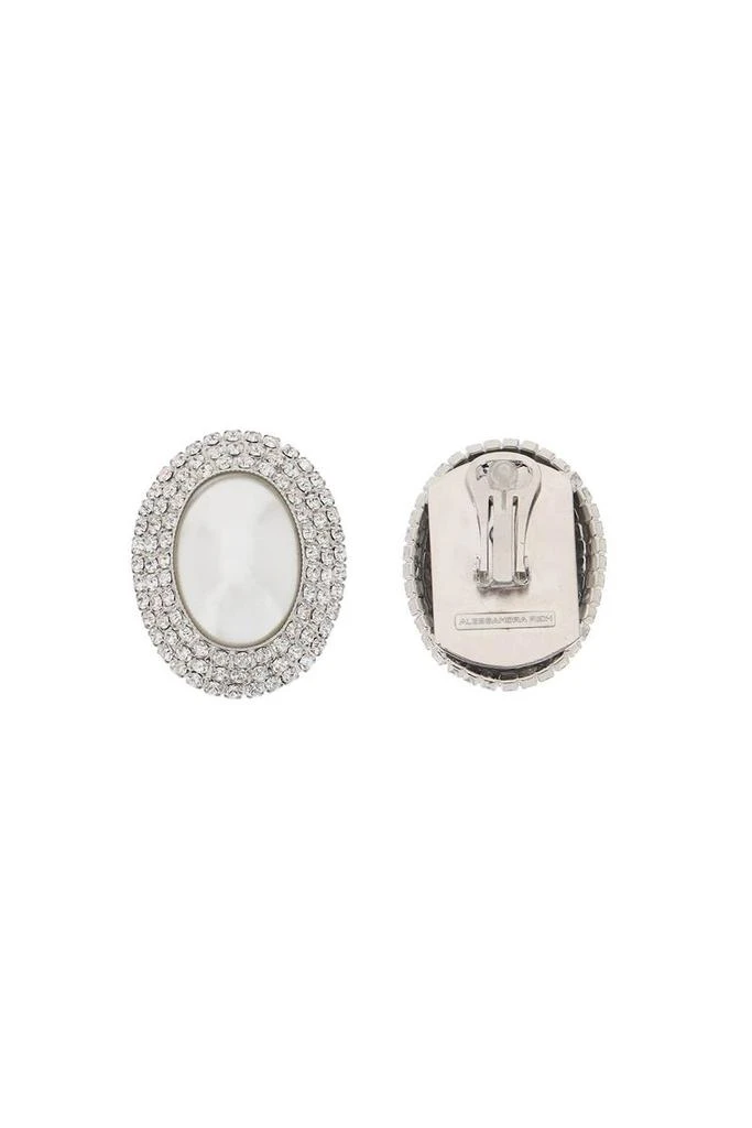 商品Alessandra Rich|Alessandra rich oval earrings with pearl and crystals,价格¥1903,第3张图片详细描述