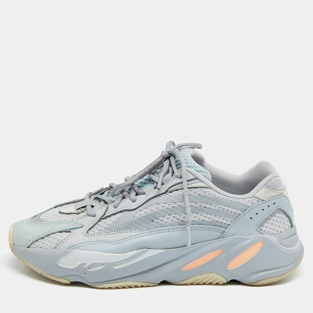 商品[二手商品] YEEZY|Yeezy x Adidas Grey/Blue Nubuck Leather And Mesh Boost 700 V2 Inertia Sneakers Size 45 1/3,价格¥1586,第1张图片
