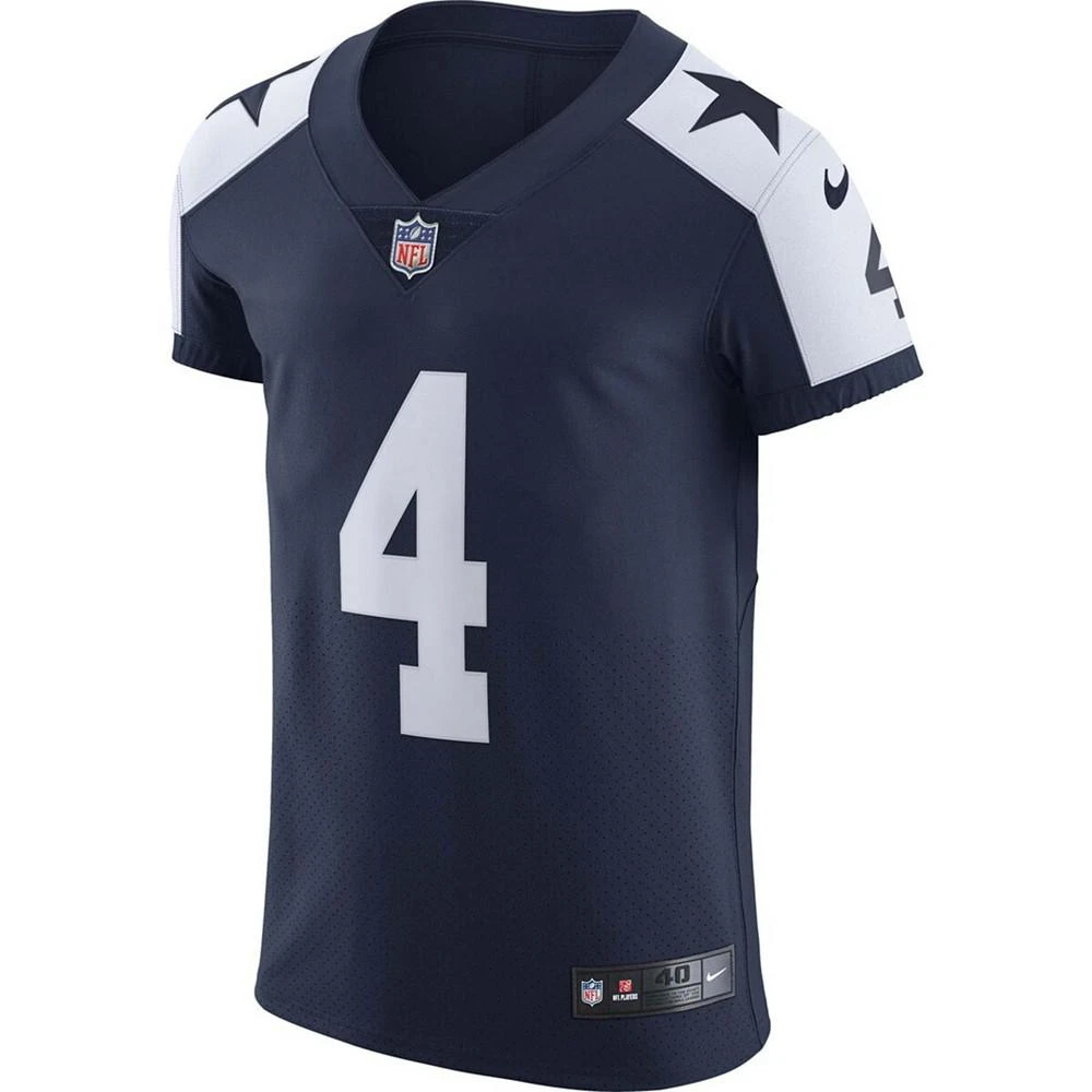 商品NIKE|Men's Dak Prescott Navy Dallas Cowboys Alternate Vapor Elite Player Jersey,价格¥2076,第2张图片详细描述