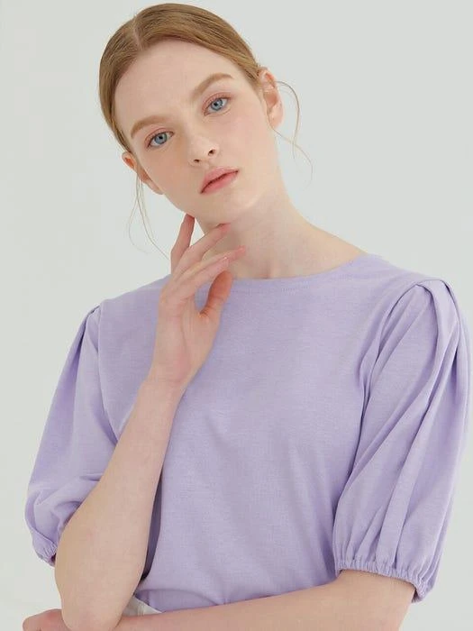 商品camino|Pin Tuck Banding T-Shirt Purple,价格¥530,第2张图片详细描述