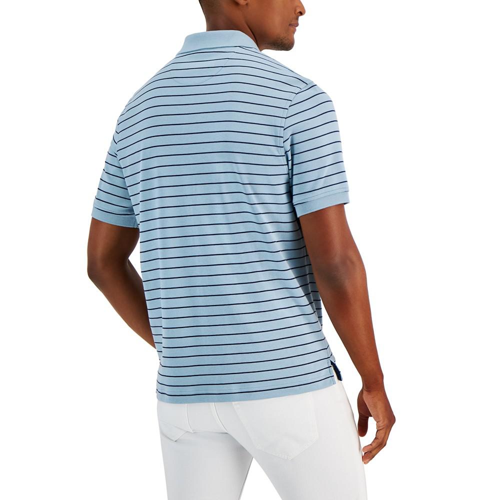 Men's Striped Interlock Polo Shirt, Created for Macy's商品第2张图片规格展示