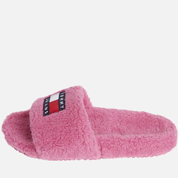 商品Tommy Jeans|Tommy Jeans Women's Flag Poll Slide Sandals - Vivid Fuchsia,价格¥300,第3张图片详细描述