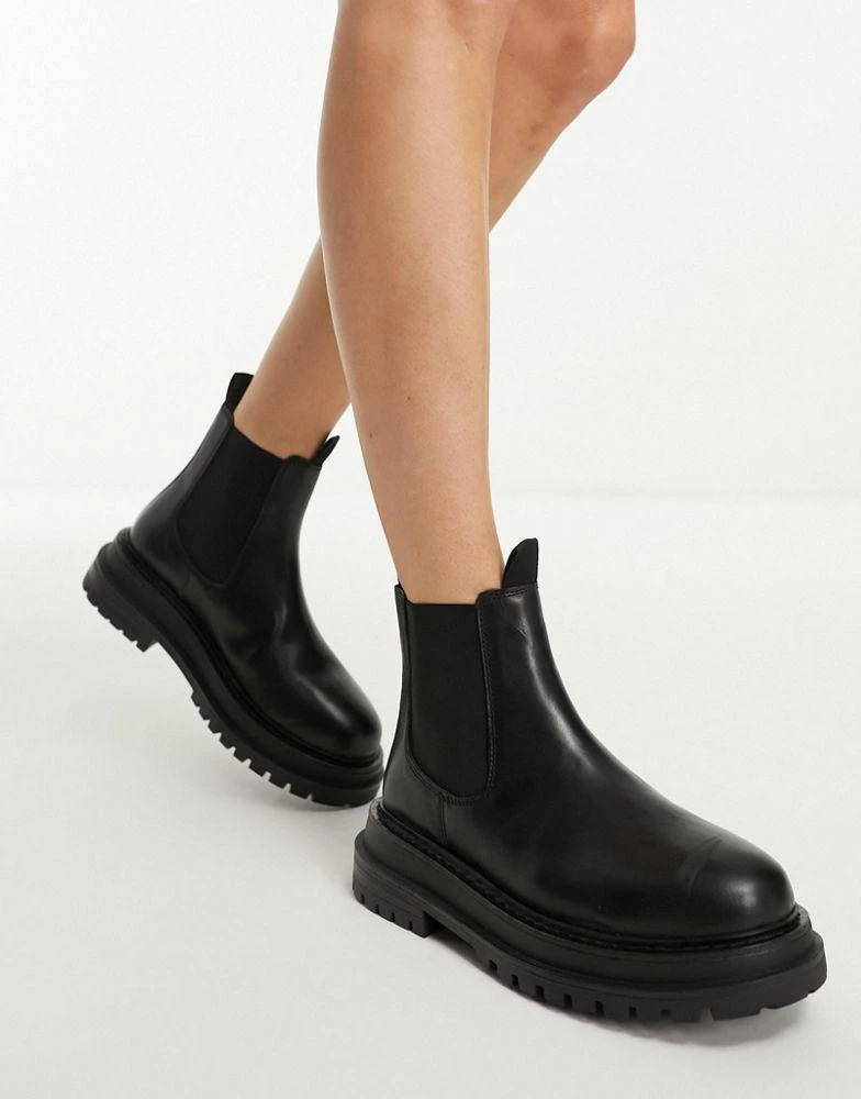 商品ASOS|ASOS DESIGN Appreciate leather chelsea boots in black,价格¥446,第2张图片详细描述