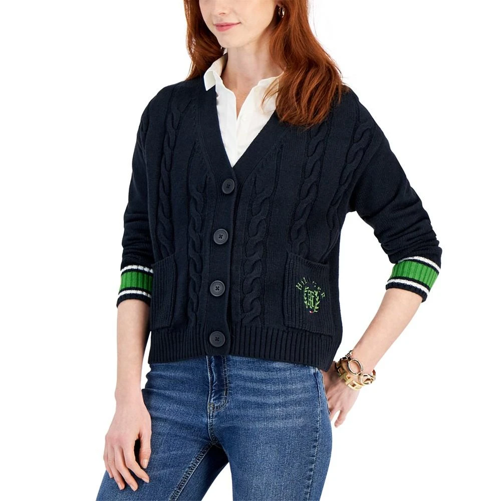 商品Tommy Hilfiger|Women's Varsity-Stripe Button Cardigan,价格¥112,第1张图片