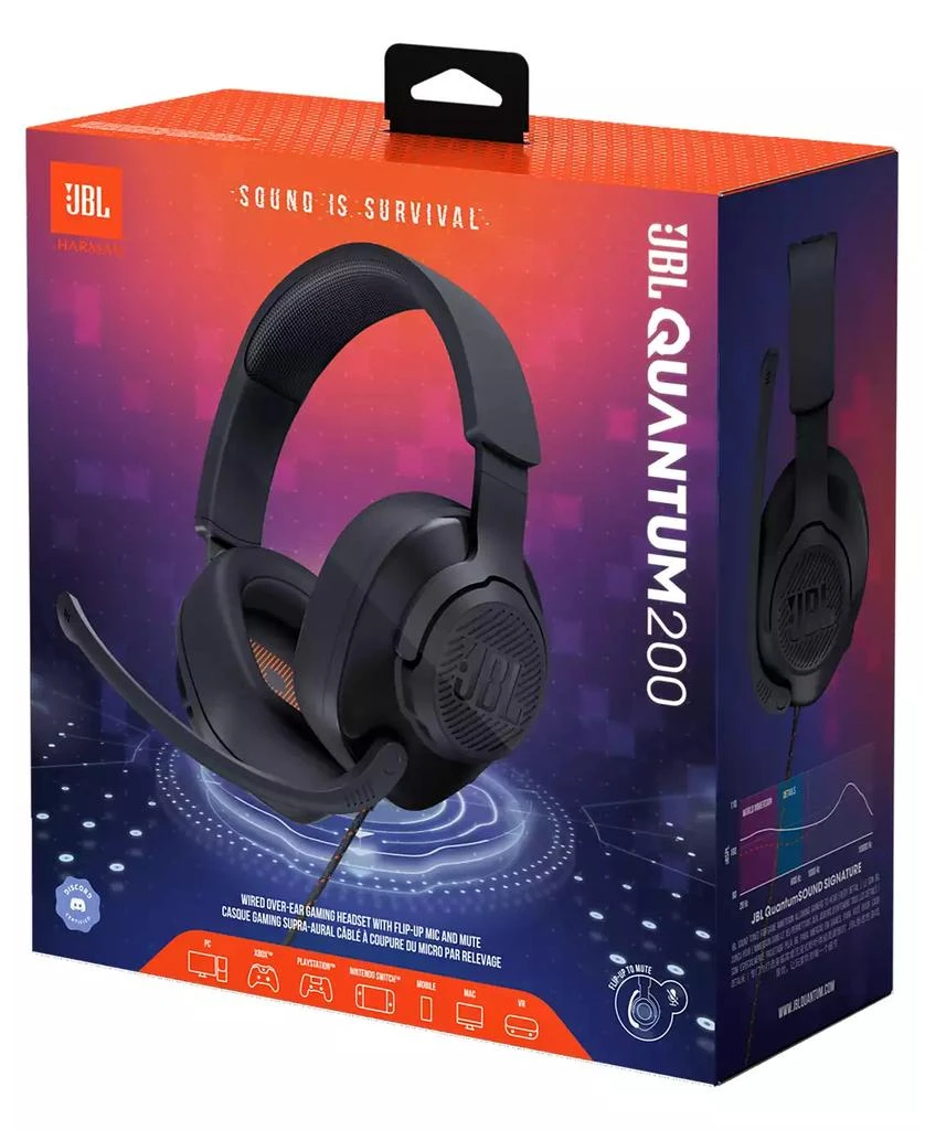 商品JBL|Quantum 200 Wired Over Ear Gaming Headset,价格¥190,第2张图片详细描述