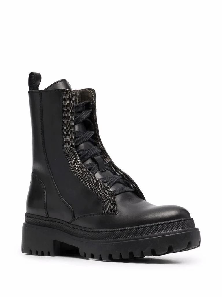 商品Brunello Cucinelli|Brunello cucinelli women's black leather ankle boots,价格¥10060,第2张图片详细描述