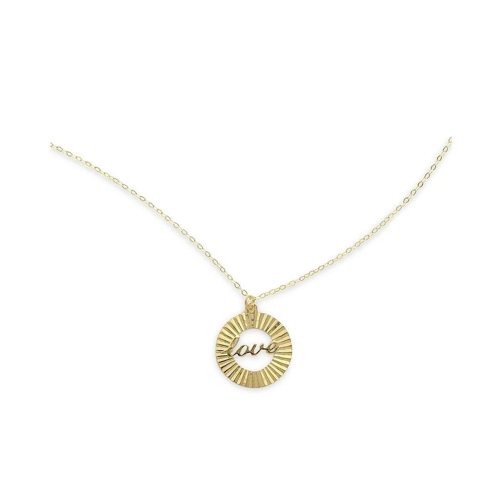 商品Bloomingdale's|LOVE Sunray Circle Pendant Necklace in 14K Yellow Gold,价格¥2093,第1张图片详细描述