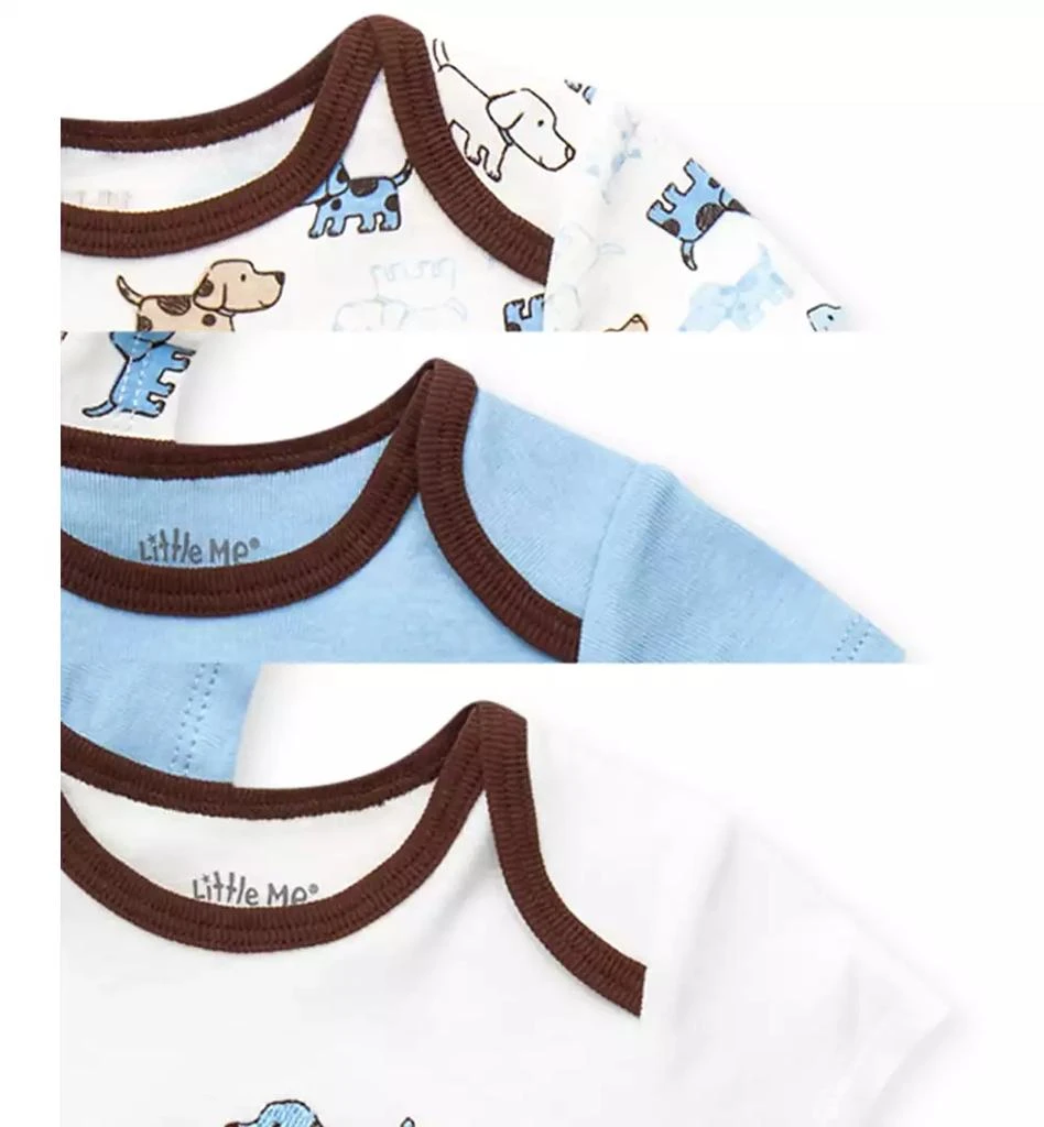 商品Little Me|Baby Boys Cute Puppies Bodysuits, Pack of 3,价格¥98,第2张图片详细描述