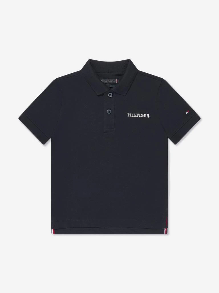 商品Tommy Hilfiger|Boys Hilfiger Arched Polo Shirt in Navy,价格¥316,第1张图片