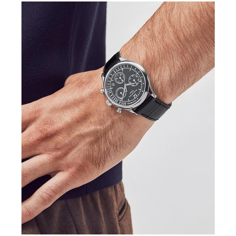 商品Movado|Men's Heritage Circa Swiss Quartz Chronograph Black Genuine Leather Strap Watch 43mm,价格¥4664,第4张图片详细描述