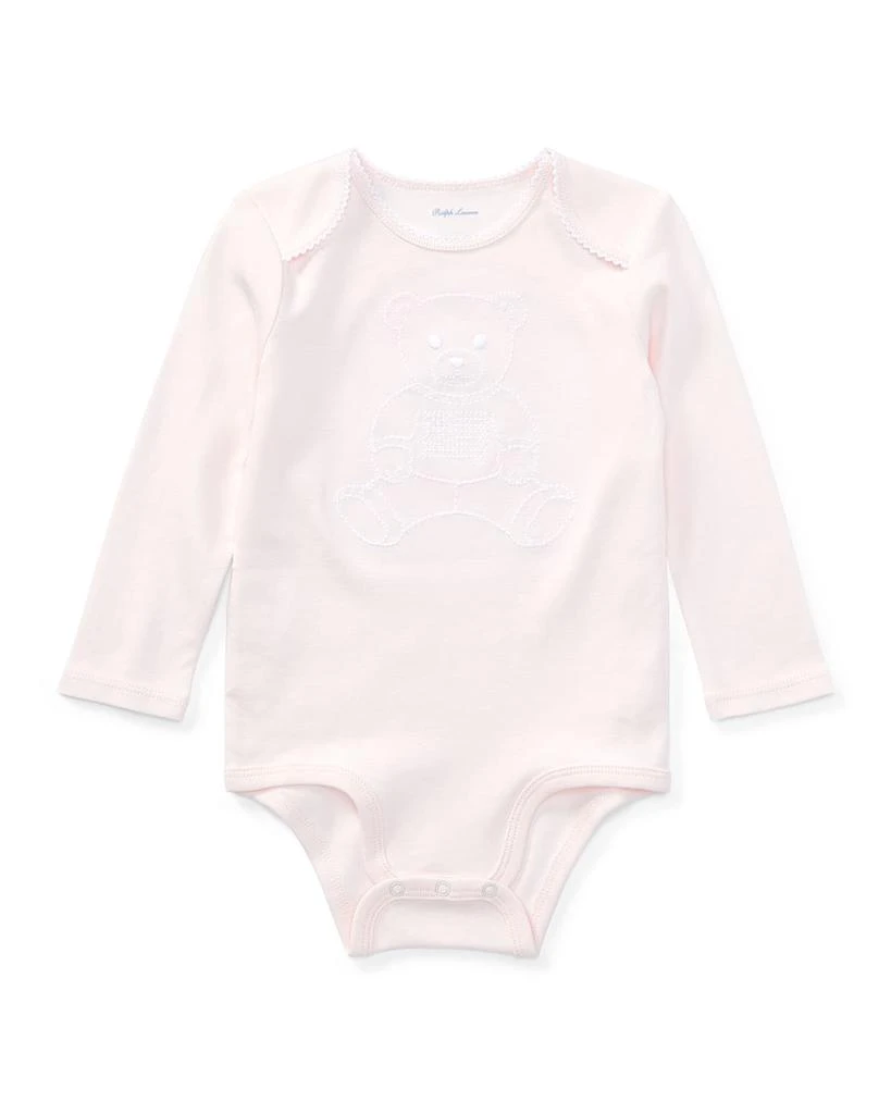 商品Ralph Lauren|Polo Bear Embroidered Long-Sleeve Bodysuit, Size 3-12 Months,价格¥271,第1张图片