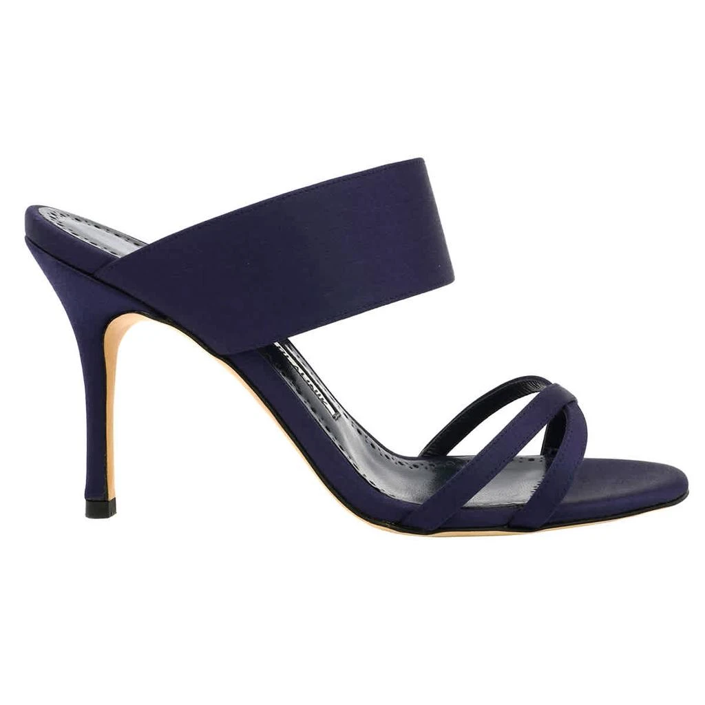商品Manolo Blahnik|Ladies Navy Gueypla 90 Heel Sandals,价格¥2051,第1张图片