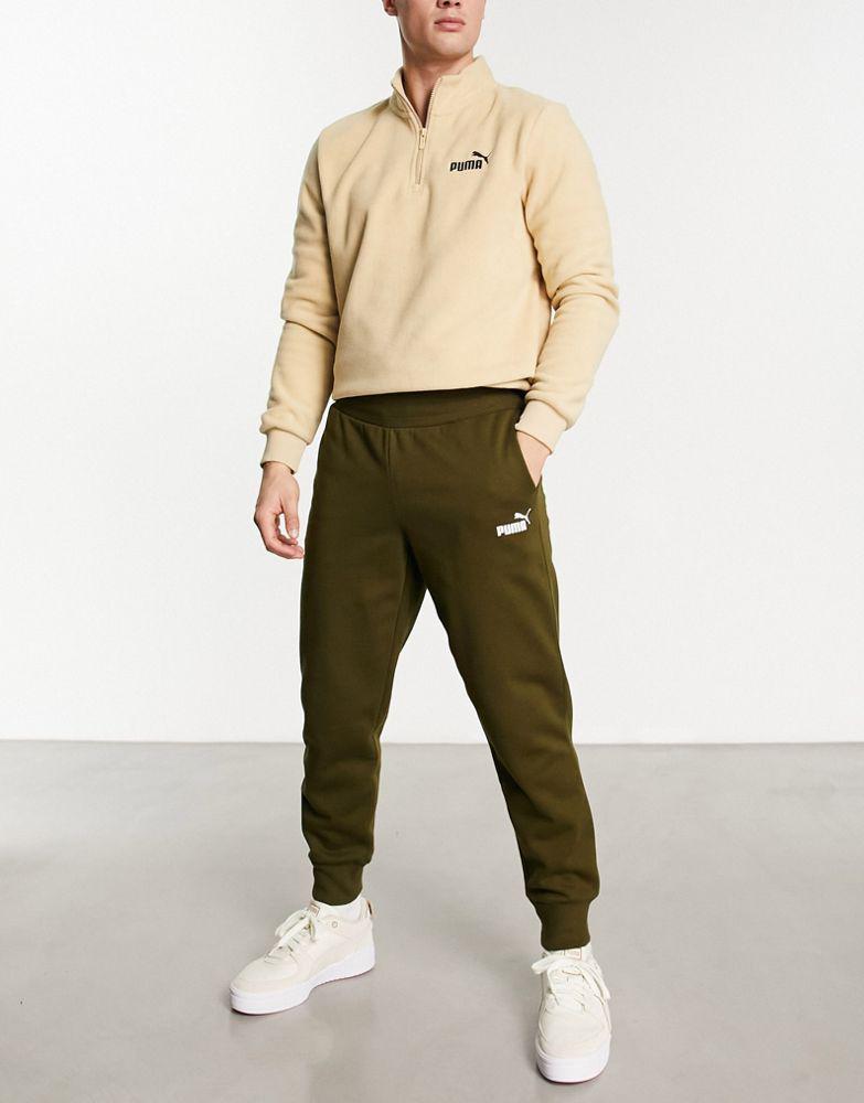 Puma essentials small logo joggers in khaki商品第4张图片规格展示