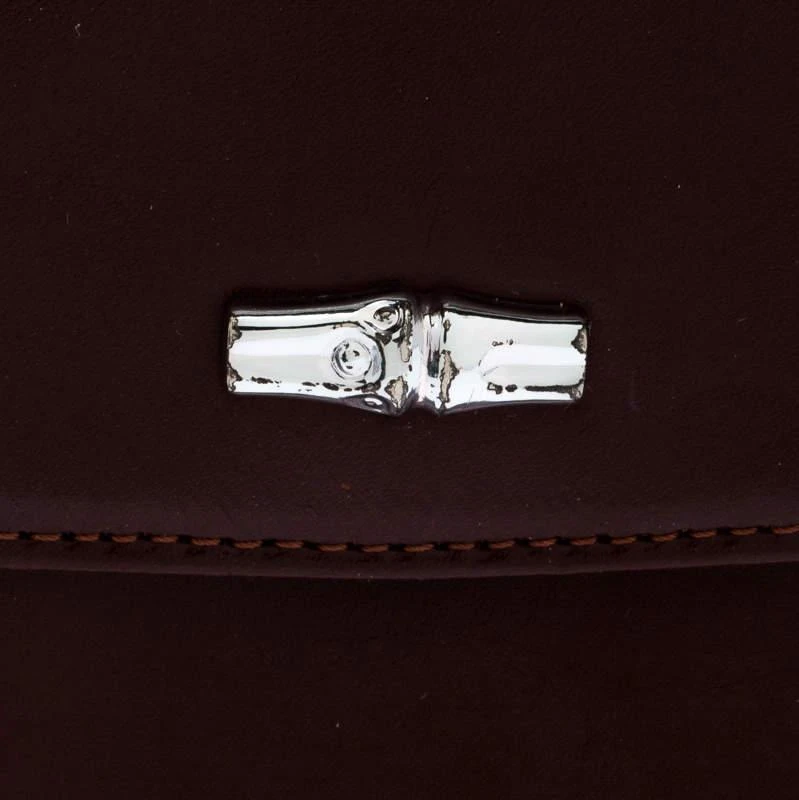 Longchamp Maroon Leather Roseau Compact Wallet 商品