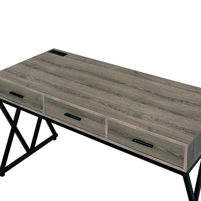 商品Sparrow & Wren|Rose Gray and Sand Black Writing Desk with USB Ports,价格¥3516,第3张图片详细描述
