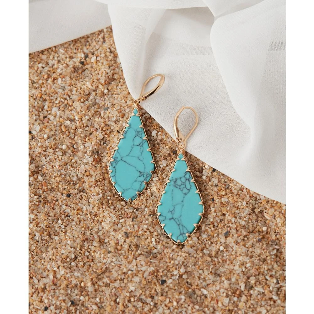 商品Lonna & Lilly|Gold-Tone Framed Flat Stone Drop Earrings,价格¥194,第4张图片详细描述