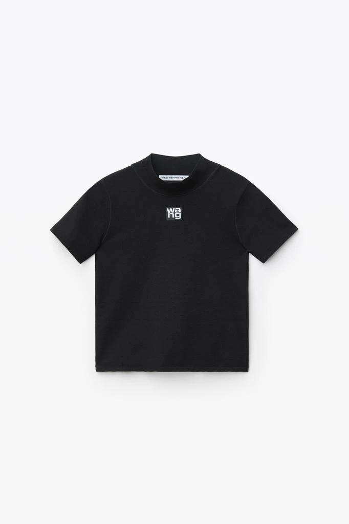 商品Alexander Wang|LOGO PATCH MOCK NECK TOP IN BODYCON KNIT,价格¥2212,第3张图片详细描述