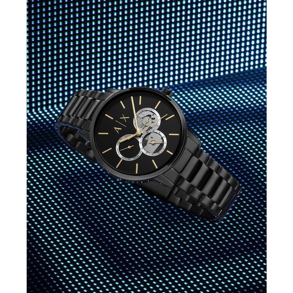 Men's Multifunction Black Stainless Steel Bracelet Watch商品第5张图片规格展示