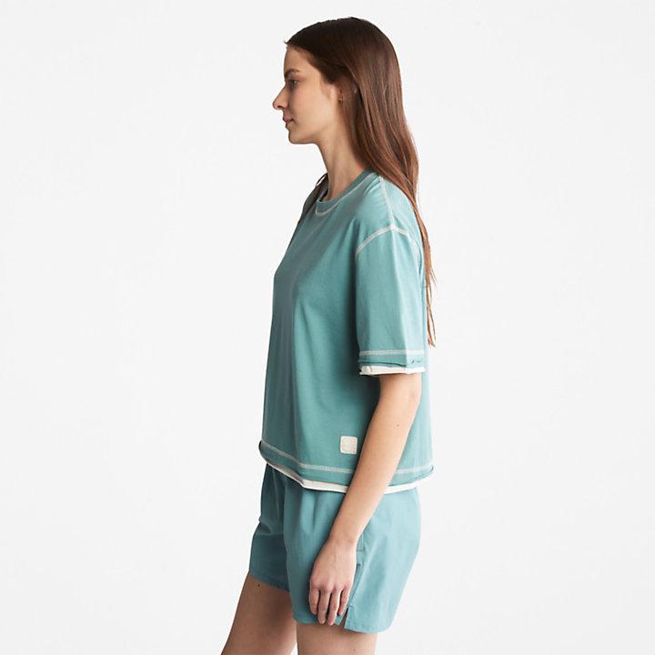 商品Timberland|Anti-Odour Supima® Cotton T-Shirt for Women in Teal,价格¥185,第6张图片详细描述