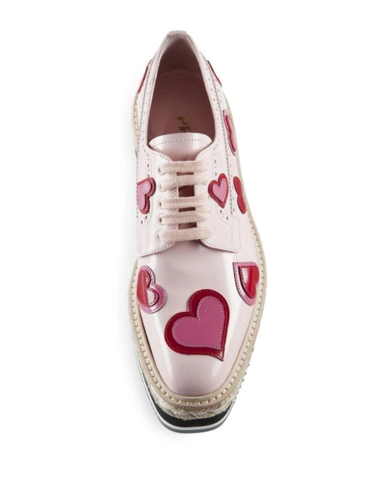 商品Prada|Heart Leather Brogue Platform Oxfords,价格¥3747,第4张图片详细描述