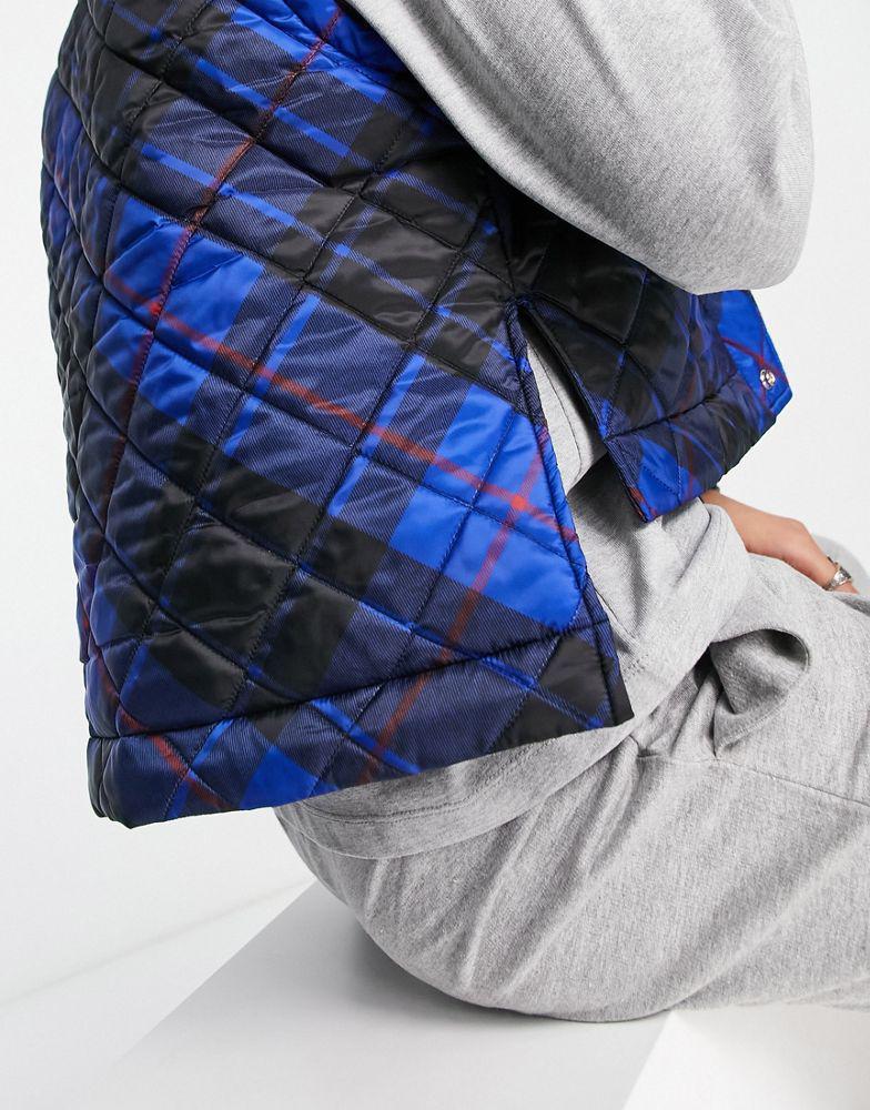 Polo Ralph Lauren insulated gilet vest in blue and black plaid商品第3张图片规格展示