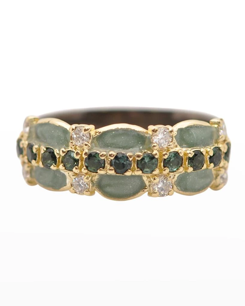 商品Armenta|Old World Jade Enamel Scalloped Band,价格¥14591,第1张图片