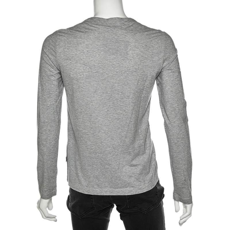 Just Cavalli Grey Cotton Embroidered Detailed Long Sleeve T-Shirt M商品第3张图片规格展示