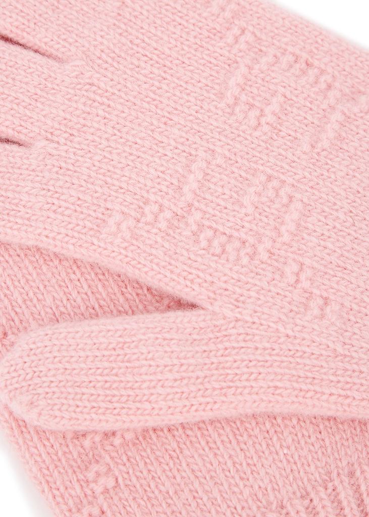 KIDS Pink GG-intarsia wool gloves商品第2张图片规格展示