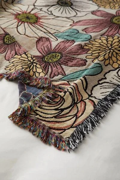 商品Calhoun & Co.|Calhoun & Co. Pastel Garden Tapestry Throw Blanket,价格¥941,第3张图片详细描述