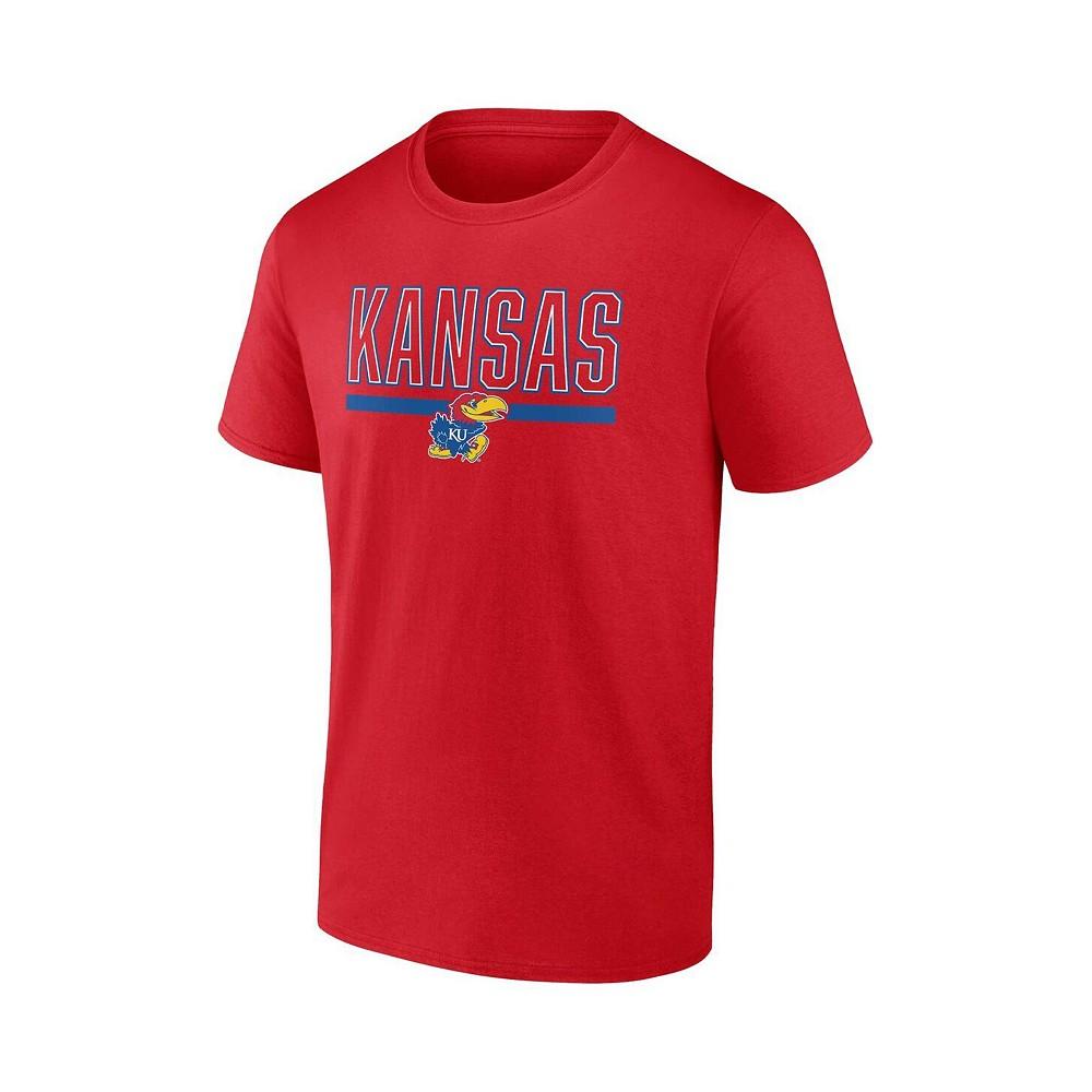 Men's Branded Red Kansas Jayhawks Classic Inline Team T-shirt商品第3张图片规格展示
