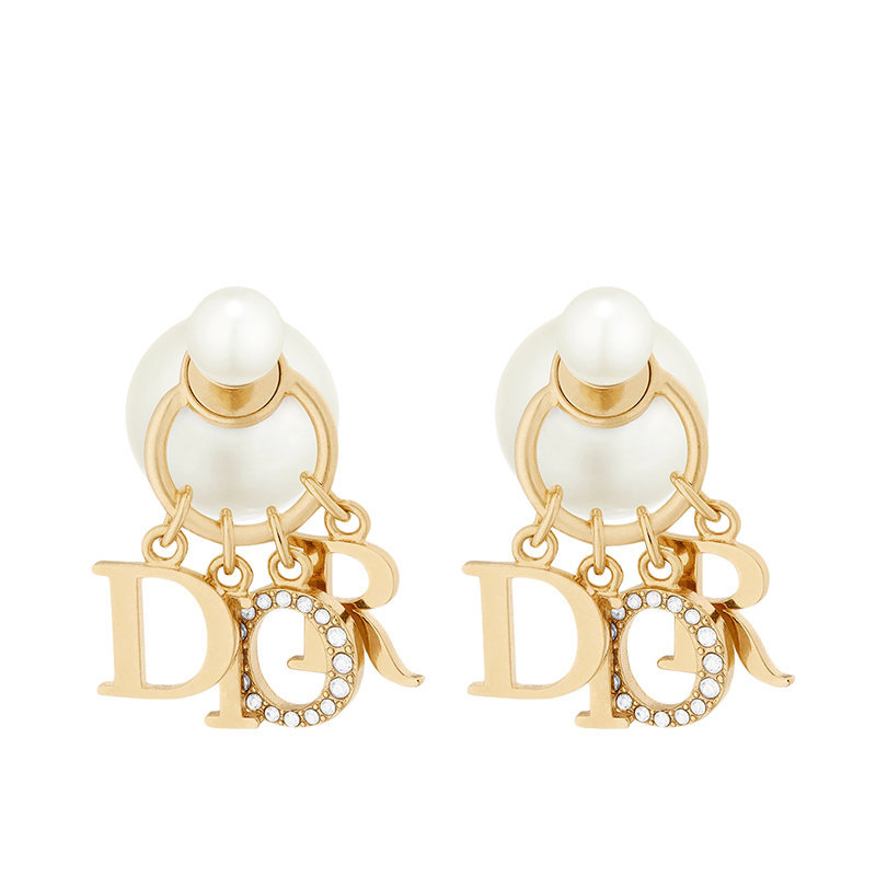 商品Dior|【预售3-7天】DIOR/迪奥 2020秋冬新款DIOR TRIBALES系列 女士镀金金属白色树脂珠对称耳环E1411TRICY_D301,价格¥4997,第6张图片详细描述