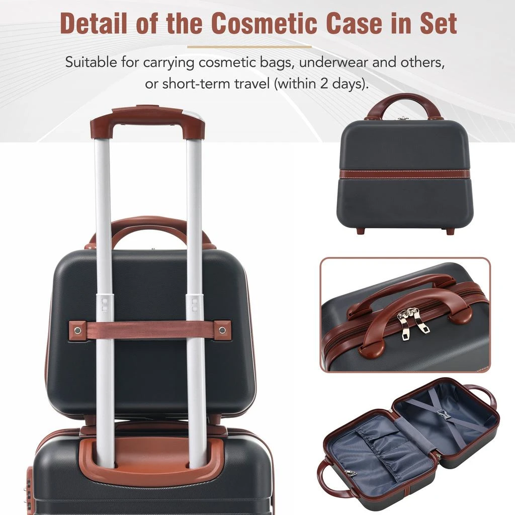 商品Streamdale Furniture|Streamdale 20 IN Hardside Luggage with Cosmetic Case,价格¥1040,第4张图片详细描述