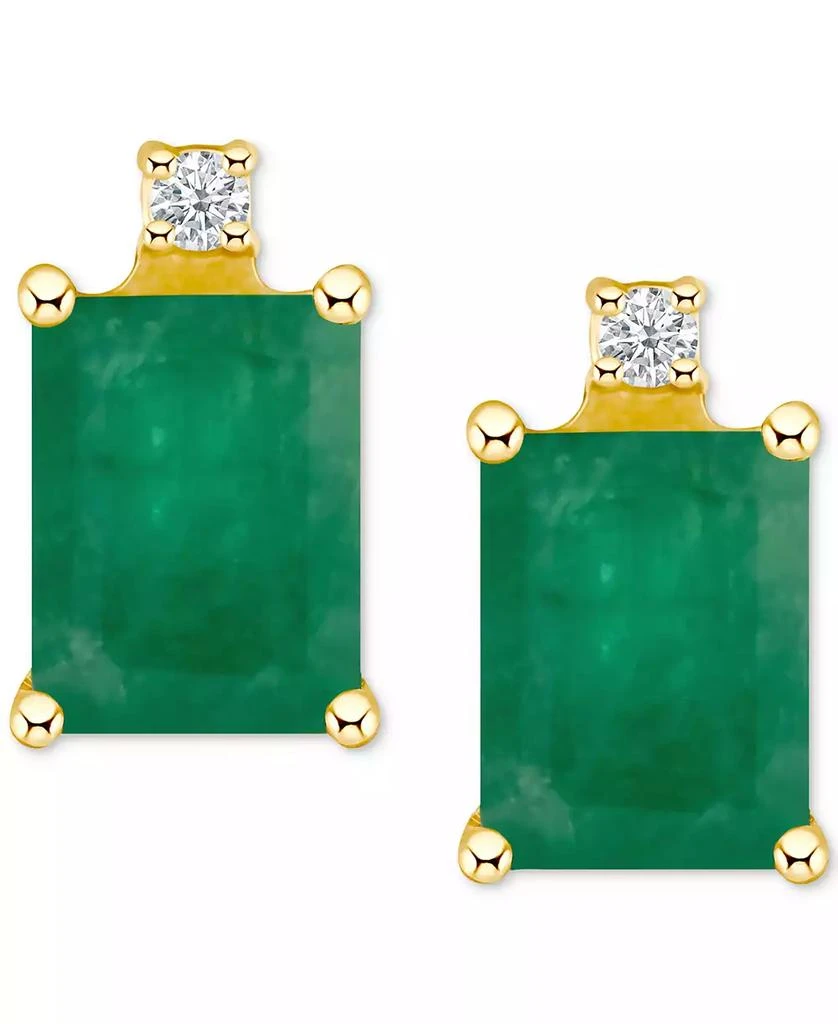 商品Macy's|Ruby (1-3/8 ct. t.w.) & Diamond Accent Stud Earrings in 14k Gold (Also in Emerald, Tanzanite, & Sapphire),价格¥1963,第1张图片