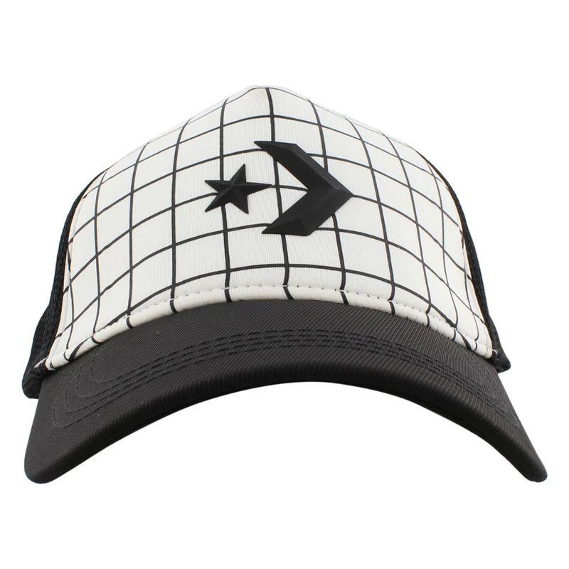 商品Converse|美国直邮Converse匡威夏季时尚网眼透气男女鸭舌帽黑色格子棒球帽,价格¥287,第2张图片详细描述