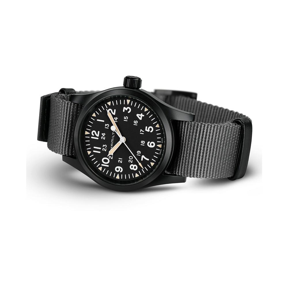 Unisex Swiss Mechanical Khaki Field Black Nato Strap Watch 38mm商品第5张图片规格展示