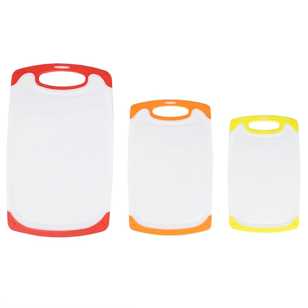 商品Home Basics|Home Basics Non-Slip 3 Piece Plastic Cutting Board with Deep Juice Grooves,价格¥150,第3张图片详细描述