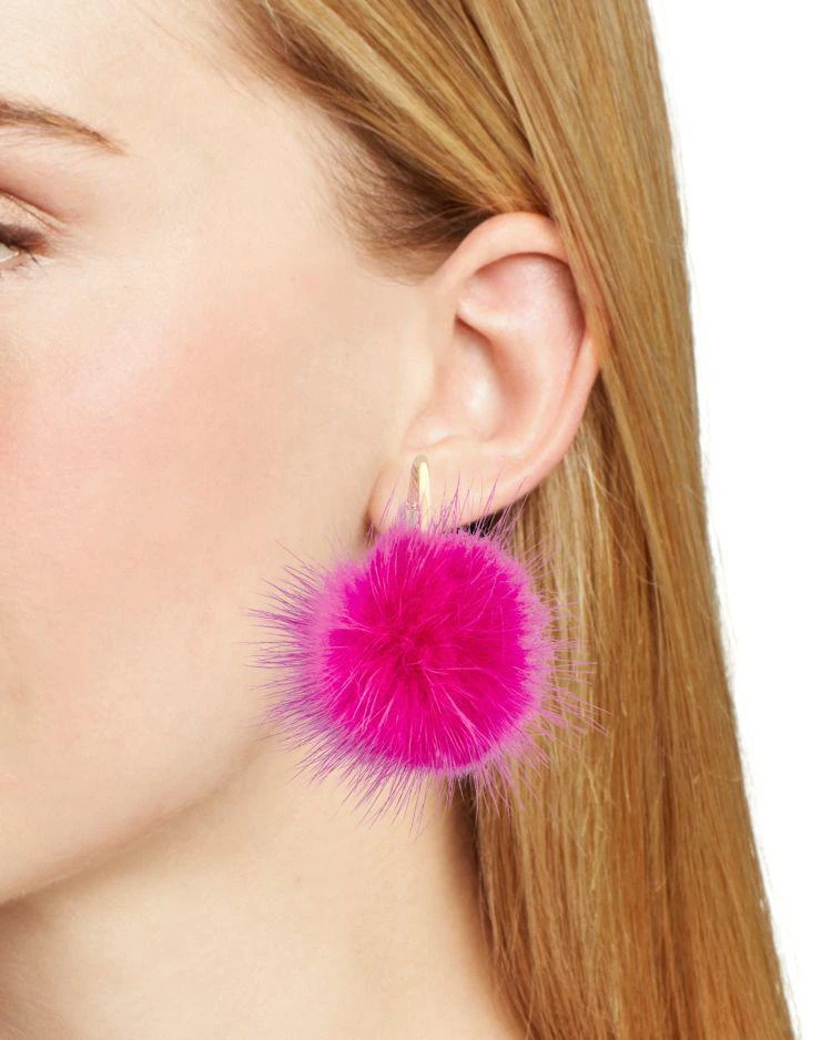 商品BAUBLEBAR|Fifi Fur Pom-Pom Hoop Earrings ,价格¥177,第2张图片详细描述