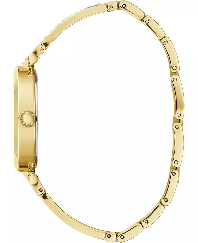 商品GUESS|Women's Gold-Tone Stainless Steel & Cubic Zirconia Crystal Bangle Bracelet Watch 36mm,价格¥624,第2张图片详细描述