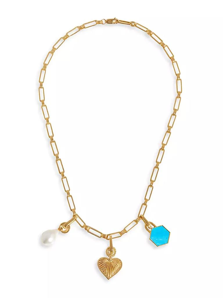 商品Missoma|18K Gold-Plated, Baroque Pearl & Magnesite Charm Necklace,价格¥1533,第1张图片