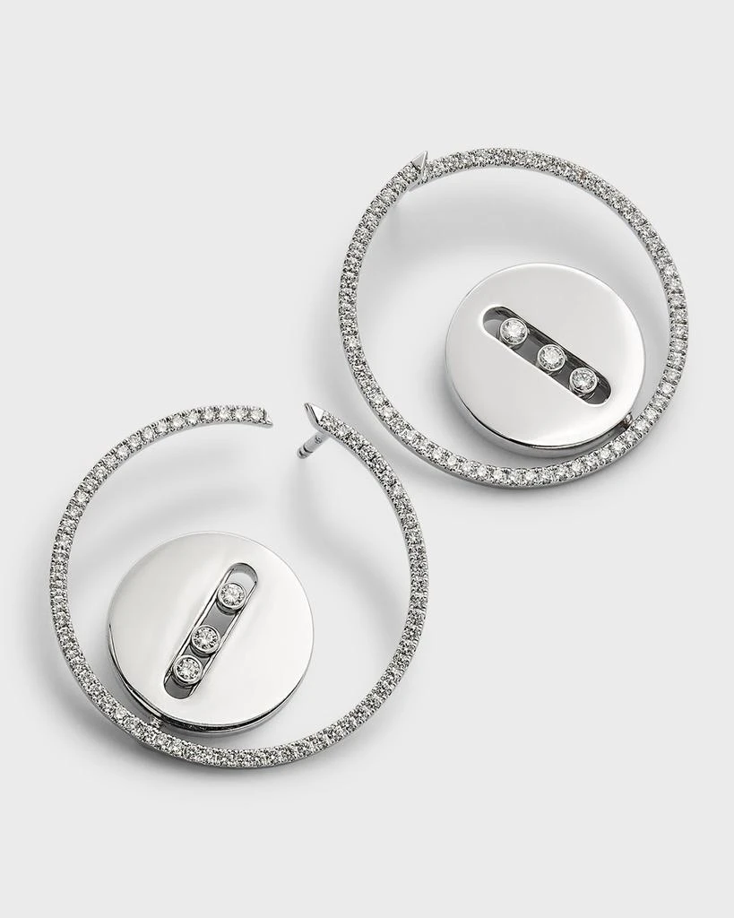 商品Messika|Lucky Move 18K White Gold Bo Medaille Round Earrings,价格¥72854,第3张图片详细描述