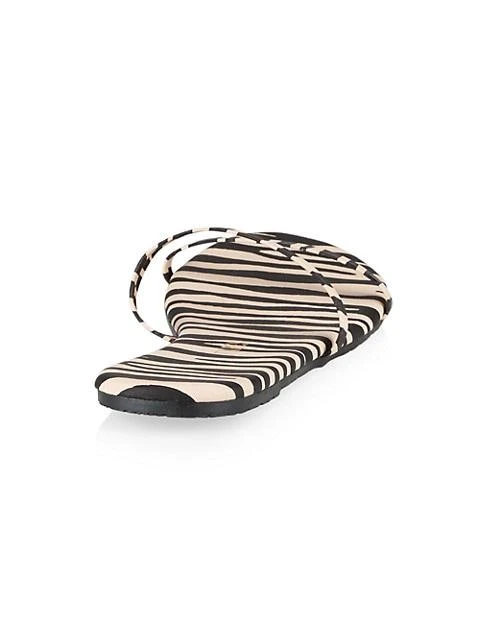 商品Tkees|Gemma Zebra-Print Leather Slides,价格¥282,第3张图片详细描述