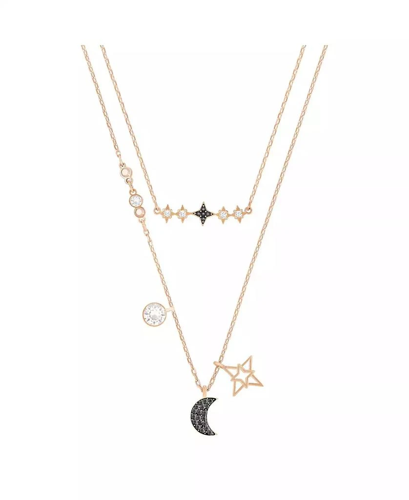 商品Swarovski|Symbolic 2-Pieces Moon and Star Rose Gold Tone Plated Necklace,价格¥1224,第1张图片