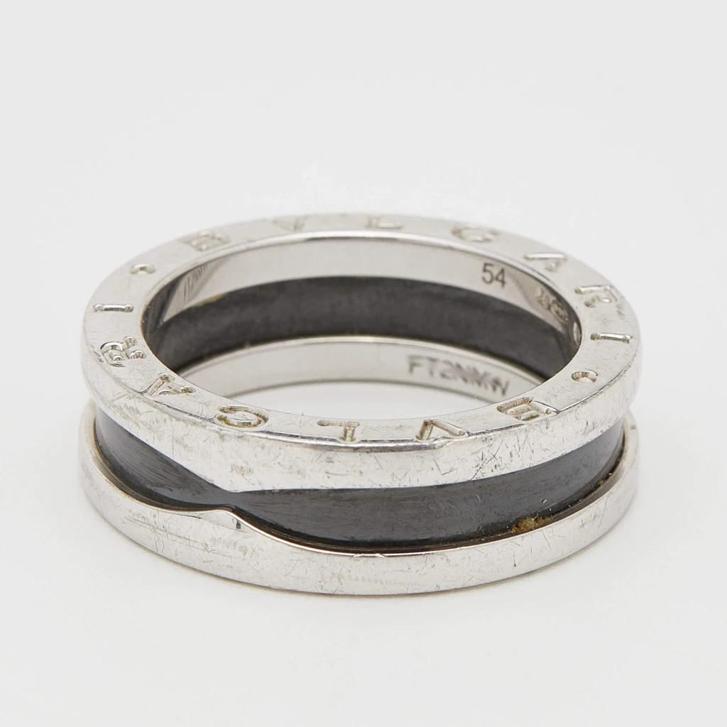 商品[二手商品] BVLGARI|Bvlgari Save The Children Black Ceramic and Sterling Silver Ring Size EU 54,价格¥1751,第2张图片详细描述