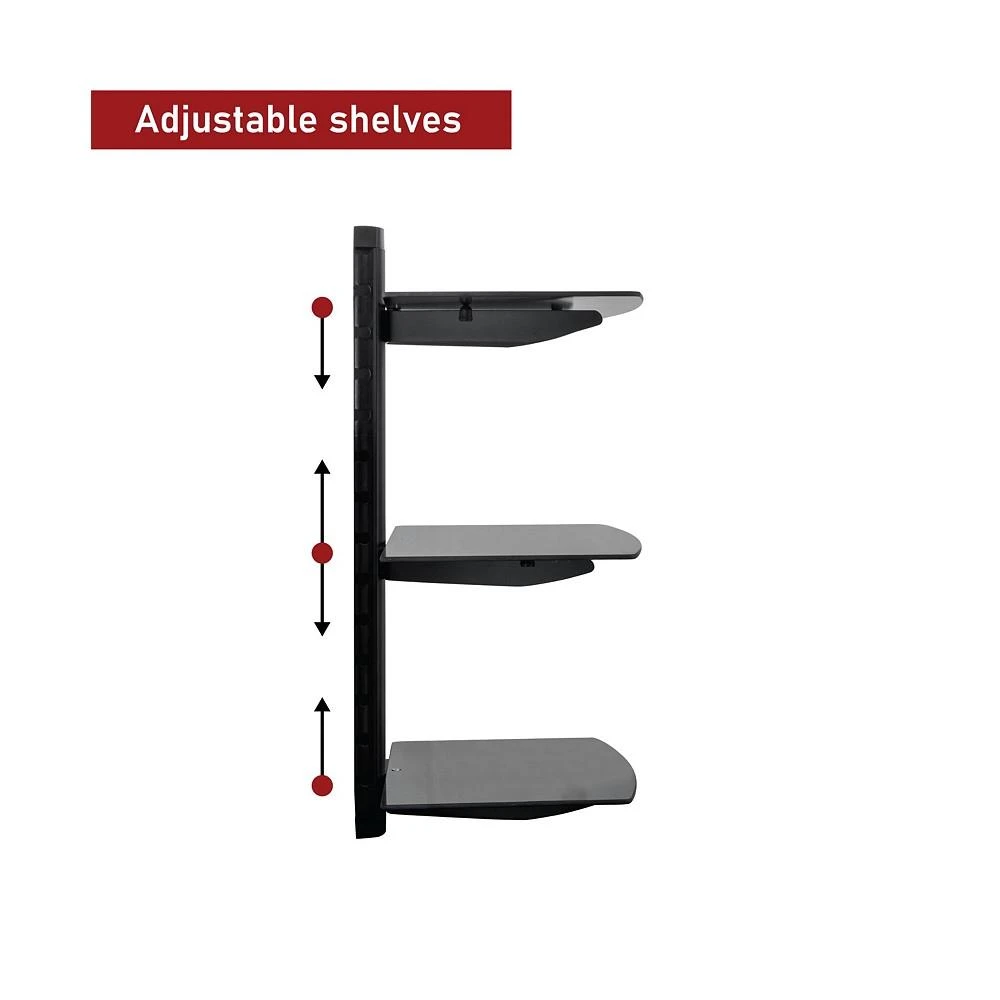 商品MegaMounts|3 Shelf Tempered Glass Multimedia Mounting Unit,价格¥298,第3张图片详细描述