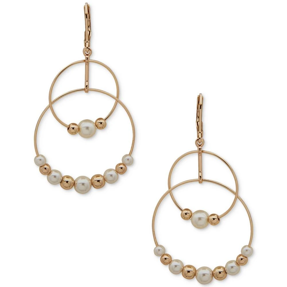 商品Anne Klein|Gold-Tone & Imitation Pearl Beaded Ring Orbital Drop Earrings,价格¥82,第1张图片