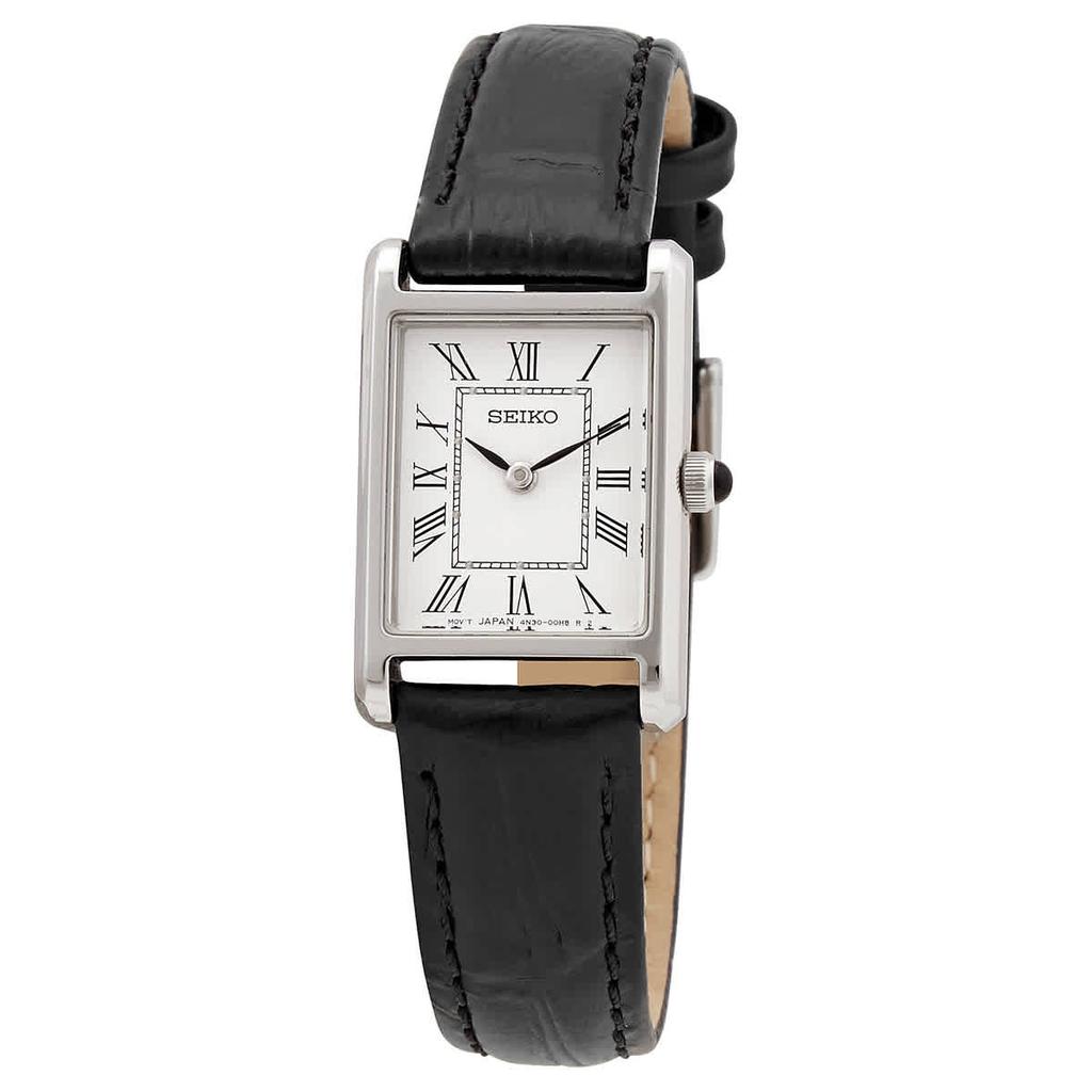 Seiko | Quartz White Dial Black Leather Ladies Watch SWR053 663.35元 商品图片