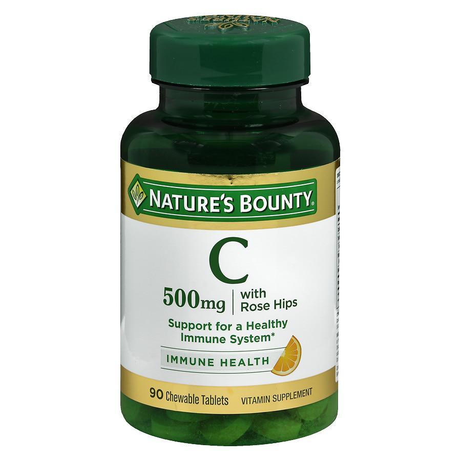 商品Nature's Bounty|Delicious Chewable Vitamin C-500 mg With Rose Hips, Tablets,价格¥71,第1张图片