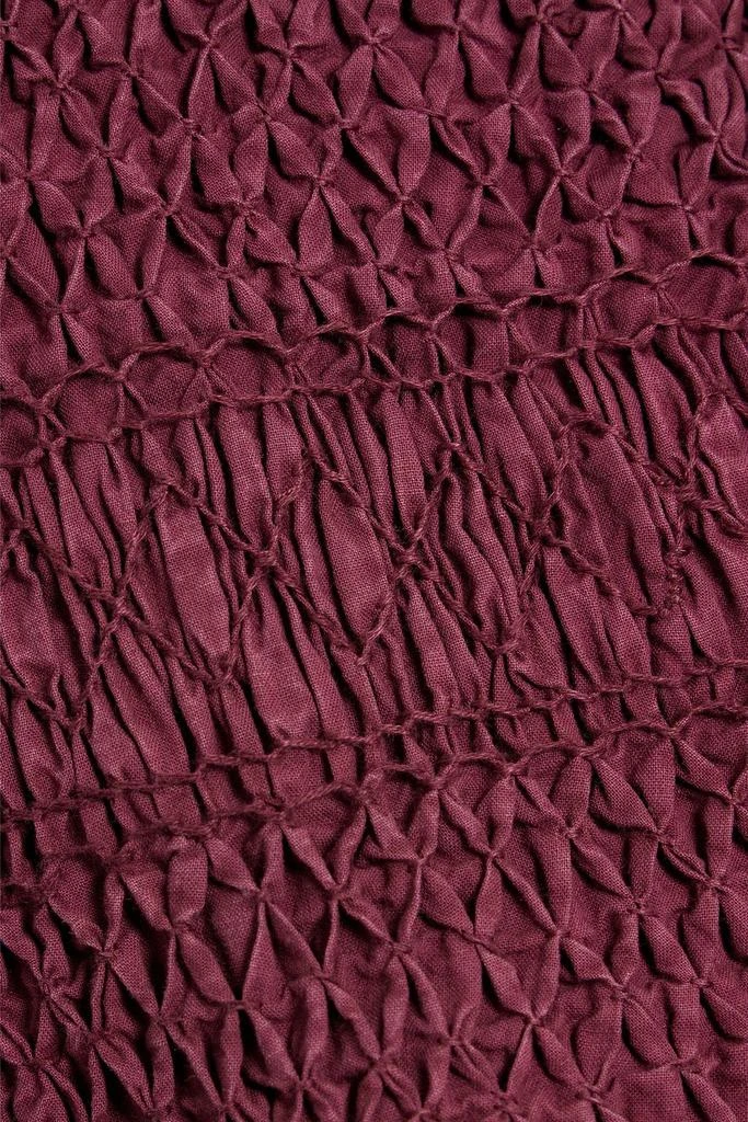 商品Sea|Simona bow-detailed smocked cotton midi dress,价格¥1312,第4张图片详细描述