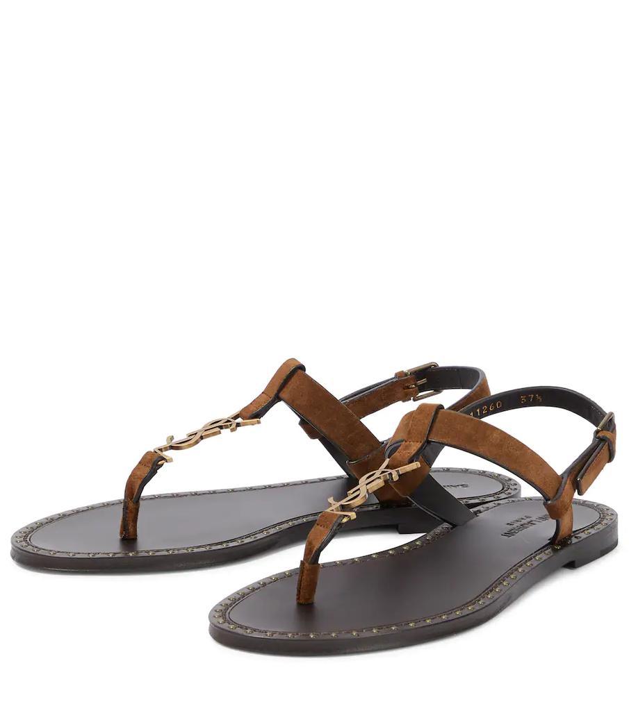 商品Yves Saint Laurent|Cassandra绒面革夹趾凉鞋,价格¥7590,第7张图片详细描述